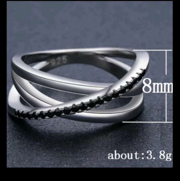 NEW Black Sapphire Silver 925 Ring - Picture 3 of 4